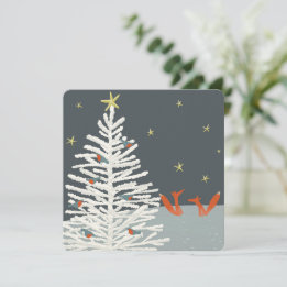 Fox- och robin-julkort kort