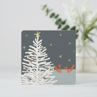 Fox- och robin-julkort kort