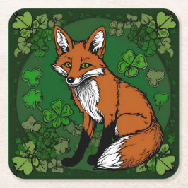 Fox och Shamrocks Underlägg Papper Kvadrat