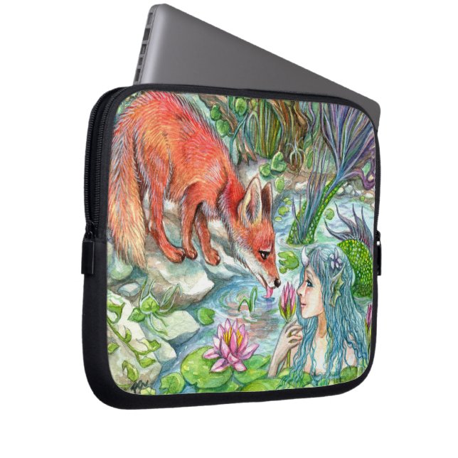 Fox och Sjöjungfru Laptop Fodral (Framsidan Höger)