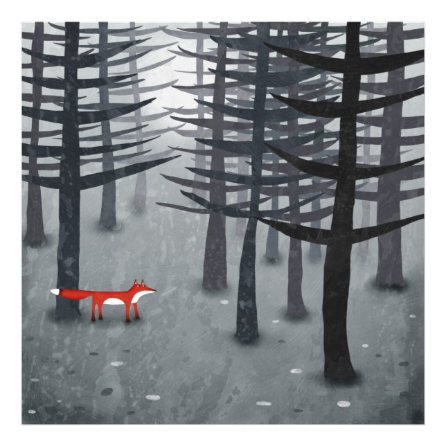 Fox och skogen fototryck (Framsidan)
