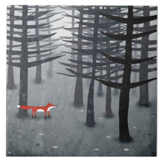 Fox och skogen kakelplatta