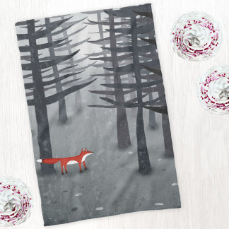 Fox och skogen kökshandduk