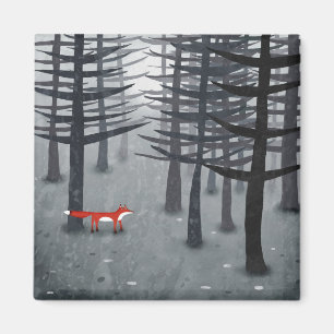 Fox och skogen magnet