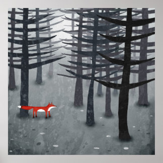 Fox och skogen poster