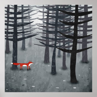 Fox och skogen poster
