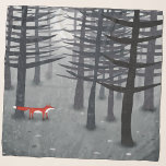 Fox och skogen sjal<br><div class="desc">En ensam vild rödräv står under gräs träd i en mörk skog. En landskapsmålning för djur,  natur och vilda djur och älskare. Originalkonst av Nic Squirrell.</div>