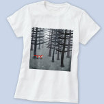Fox och skogen t shirt<br><div class="desc">En ensam vild rödräv står under gräs träd i en mörk skog. En landskapsmålning för djur, natur och vilda djur och älskare.</div>
