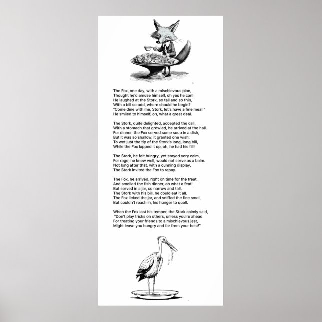 Fox och stork Poster (Framsidan)