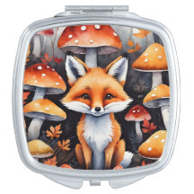 Fox och Toadstools Compact Spegel