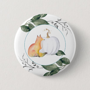 Fox och White Pumpkin Knapp
