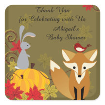 Fox och Woodland Animal Fall Baby Shower Tack