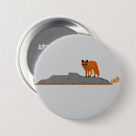 🦊 Fox on the Rock Badge / Pin Button - Accessory  Knapp