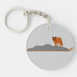 🦊 Fox on the Rock Keychain - 