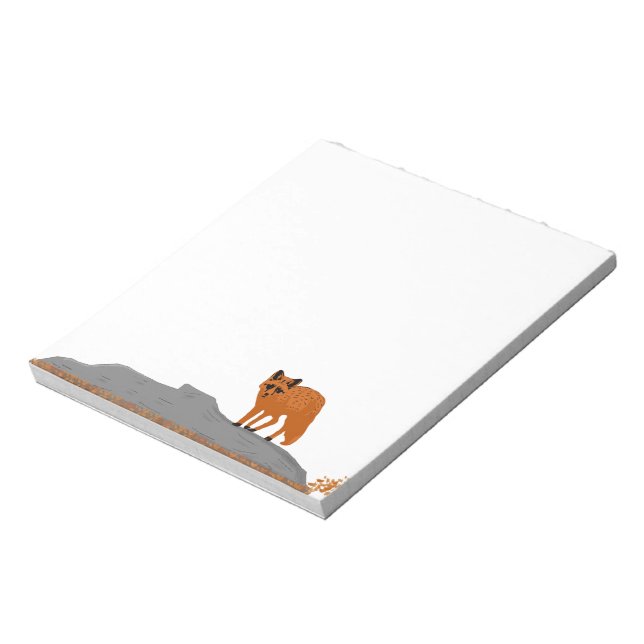 🦊 Fox on the Rock Notebook / Notepad  Anteckningsblock (Roterad)