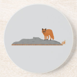 🦊 Fox on the Rock Sandstone Coasters Underlägg