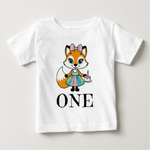 Fox One Today 1:a födelsedagen Gingham Dress White T Shirt