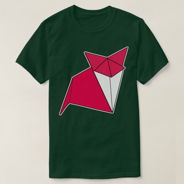 Fox Origami Sticker Stil Design T Shirt (Design framsida)