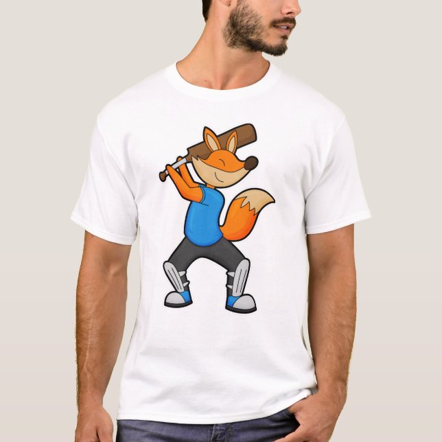 Fox på Cricket med Cricket fladdermus T Shirt (Framsida)