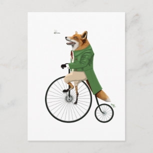 Fox på cykel vykort