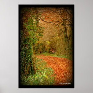 Fox på Golden Väg Poster ~ Fantasy