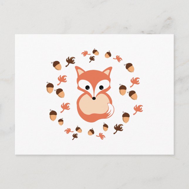 Fox på hösten vykort (Framsida)
