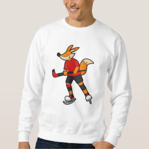Fox på Ice hockey med ishockeyklubba Lång Ärmad Tröja