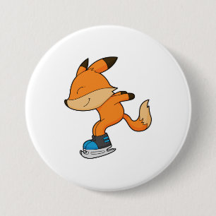 Fox på isar med isskiffer knapp