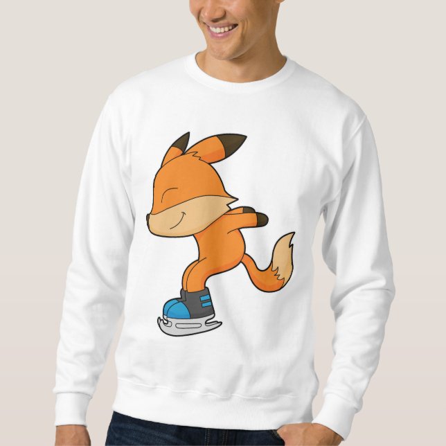 Fox på isar med isskiffer lång ärmad tröja (Framsida)