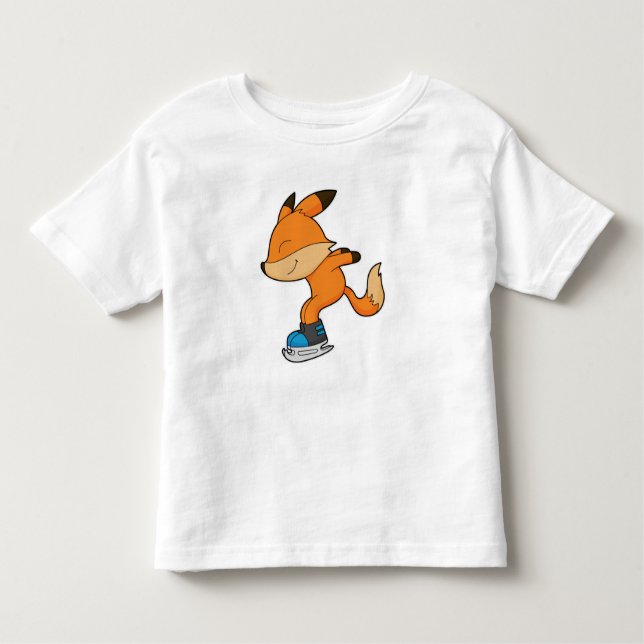Fox på isar med isskiffer t shirt (Framsida)