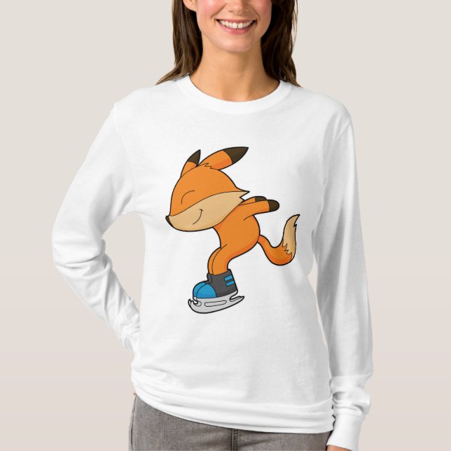 Fox på isar med isskiffer t shirt (Framsida)