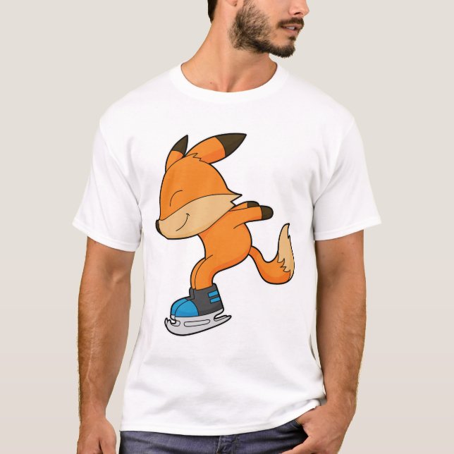 Fox på isar med isskiffer t shirt (Framsida)