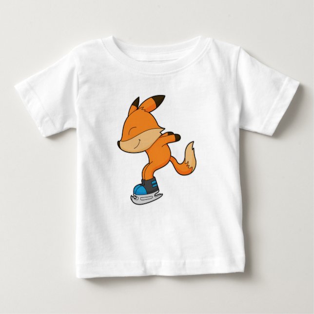 Fox på isar med isskiffer t shirt (Framsida)