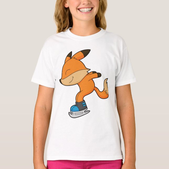 Fox på isar med isskiffer t shirt (Framsida)