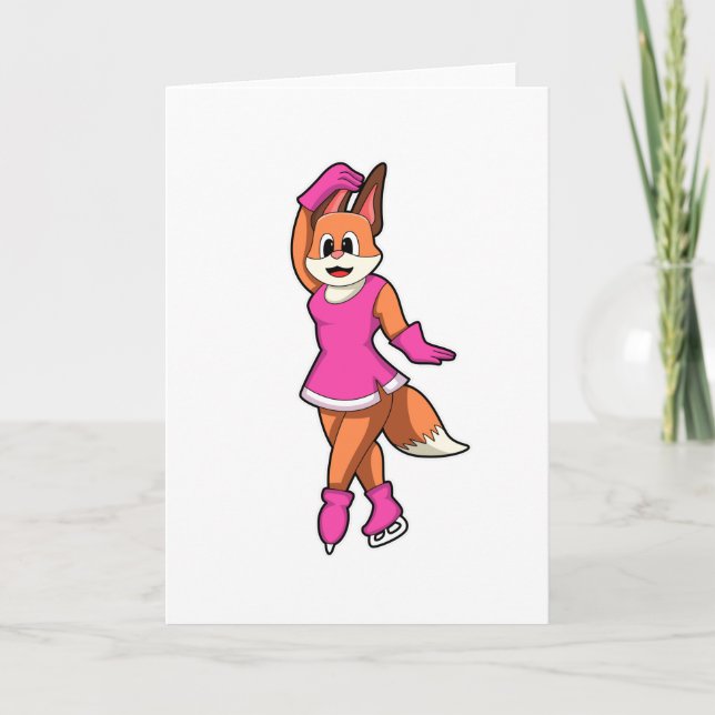 Fox på isskidor med isskal kort (Framsida)