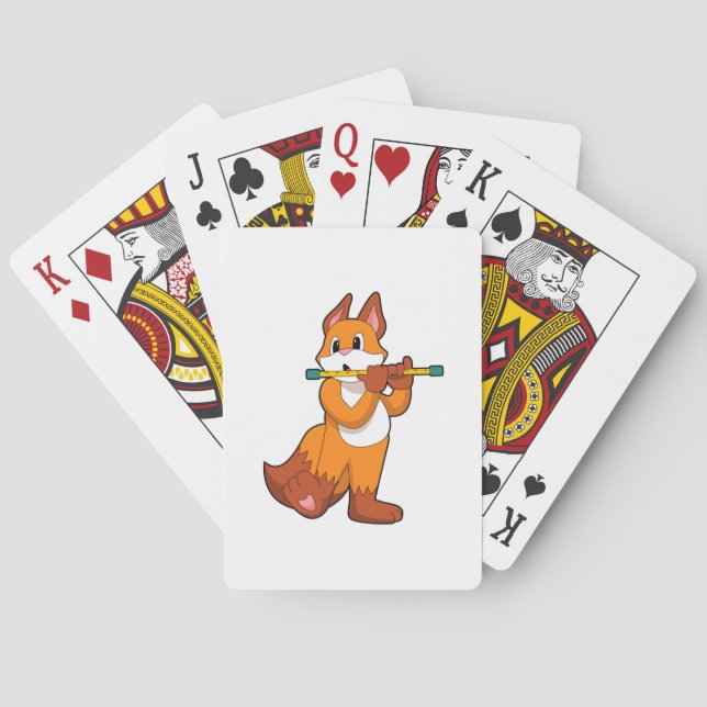 Fox på Music med Flute.PNG Casinokort (Baksidan)