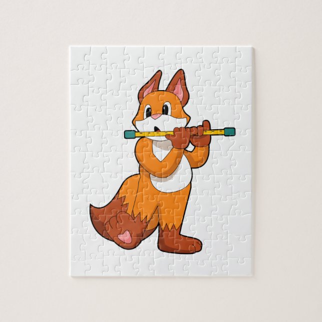 Fox på Music med Flute.PNG Pussel (Vertikal)