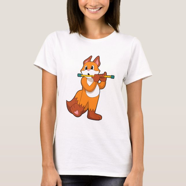 Fox på Music med Flute.PNG T Shirt (Framsida)