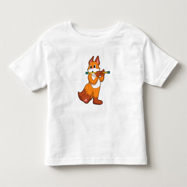 Fox på Music med Flute.PNG T Shirt (Framsida)