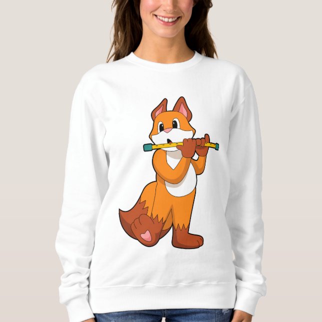 Fox på Music med Flute.PNG T Shirt (Framsida)