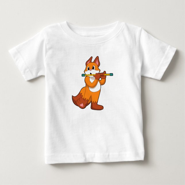 Fox på Music med Flute.PNG T Shirt (Framsida)