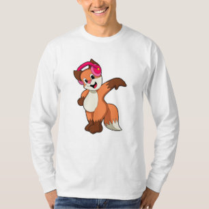 Fox på Music med hörlurar T Shirt