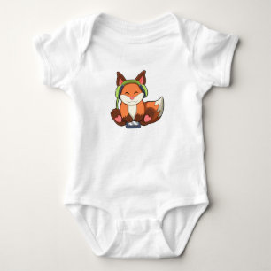 Fox på Music med hörlurar T Shirt