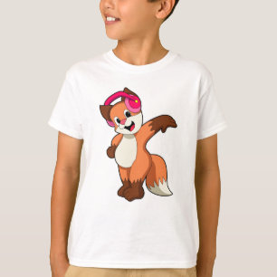 Fox på Music med hörlurar T Shirt