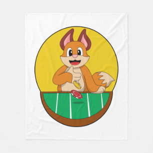 Fox på Poker med Poker chip Fleecefilt