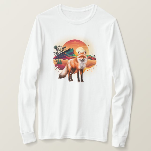 Fox på vinter t shirt (Design framsida)