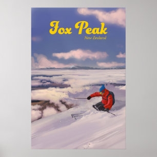Fox Peak Nya Zeeland Skidort Affisch