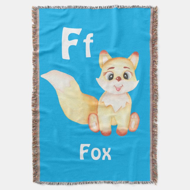 Fox personalize ABC: Brev F - lägg till ditt namn Filt (Framsidan Vertikal)