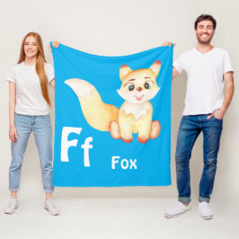 Fox personalize ABC: Brev F - lägg till ditt namn Fleecefilt