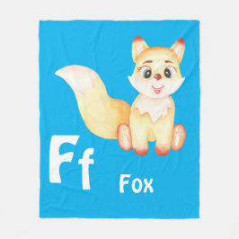 Fox personalize ABC: Brev F - lägg till ditt namn Fleecefilt